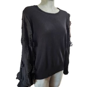JOSEPH A. Embellished Sleeve Sweater (L)
